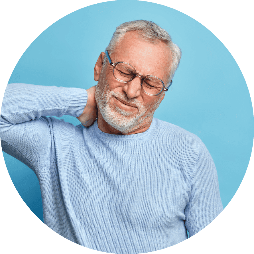 Man suffering from neck pain seeking chiropractic treatment in Minot, ND